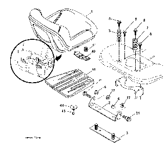 Seat Diagram and Parts List for YTH150TWIN (96041002203)(2009-01) Husqvarna Lawn Tractor