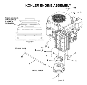 Engine Diagram and Parts List for CZ4815KAA (968999219)(2003-05) Husqvarna Lawn Mower