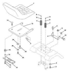 Seat Assembly Diagram and Parts List for LT18542 (954571748-B)(2004-02) Husqvarna Lawn Tractor
