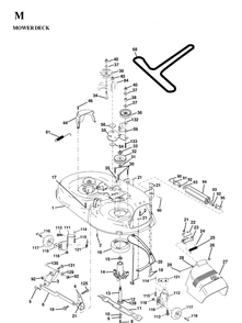 Mower Deck / Cutting Deck Diagram and Parts List for YTH160 (HEYTH160C)(1997-02) Husqvarna Lawn Tractor