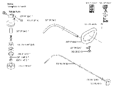 Bevel Gear And Shaft Diagram and Parts List for 325RXT 2002-01 Husqvarna Brush Cutter