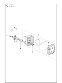 Air Filter Diagram and Parts List for 529347201 2021-01 Husqvarna Engine