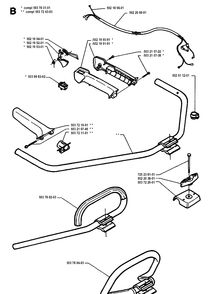 Handle And Controls Diagram and Parts List for 225LD 19942300001-19951000000 Husqvarna Edger