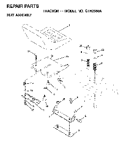 Seat Diagram and Parts List for GTH2550A (954567109)(2001-05) Husqvarna Lawn Tractor