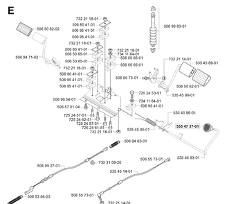 Pedals Diagram and Parts List for PR18 (953521901)(2004-01) Husqvarna Lawn Mower