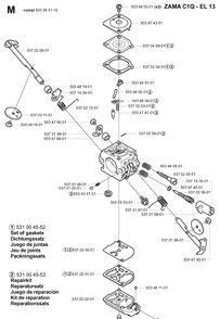 Carburetor Details Diagram and Parts List for 325HS99 (X-SERIES)(20004000001-20030100000) Husqvarna Hedge Trimmer