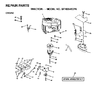 Engine Diagram and Parts List for GTH2548XPA (954567895)(2001-12) Husqvarna Lawn Tractor