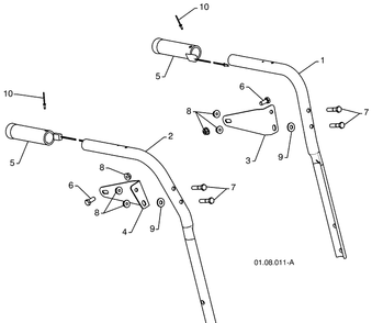 Handles-B 1 Diagram and Parts List for 15530SBLS (96193003801)(2009-06) Husqvarna Snow Blower
