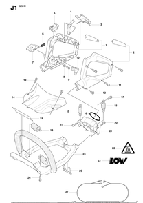 Handle And Controls Diagram and Parts List for 323HD60 20090400001-Current Husqvarna Hedge Trimmer