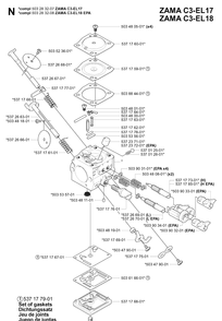 Carburetor Details Diagram and Parts List for 346XP 20041000001-20070799999 Husqvarna Chainsaw