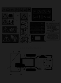 Decals Diagram and Parts List for ST427  Husqvarna Snow Blower