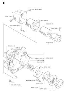 Clutch Diagram and Parts List for 335R  Husqvarna Brush Cutter