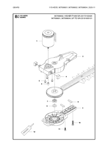 Gears Diagram and Parts List for 115IHD55  Husqvarna Hedge Trimmer