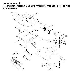 Seat Diagram and Parts List for YTH2046A (954567079)(2000-11) Husqvarna Lawn Tractor