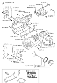 Crankcase Diagram and Parts List for 385XP 20064000001-Current Husqvarna Chainsaw