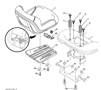 Seat Diagram and Parts List for YTH22K54 (96043025500)(2017-10) Husqvarna Lawn Tractor