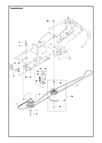 Transmission Diagram and Parts List for R316TXAWD 2022 Husqvarna Lawn Tractor