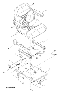Seat Diagram and Parts List for LZF5227 (966956701)(2008-06) Husqvarna Lawn Mower