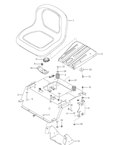 Seat Diagram and Parts List for RZ4621BF (96658230101)(2012-03) Husqvarna Lawn Mower