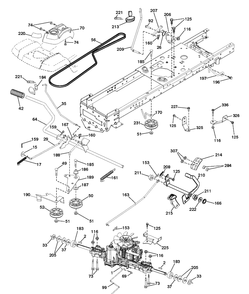 Drive Diagram and Parts List for YT42DXLS  Husqvarna Lawn Tractor