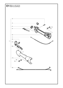 Throttle Controls Diagram and Parts List for 326RX 20091800001 & Above Husqvarna Trimmer