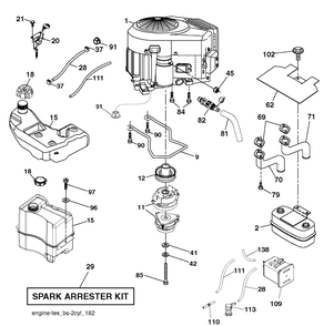 Part Location Diagram of 599837601 Husqvarna Fuel Tank Assy