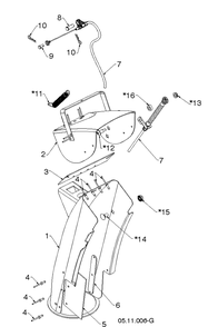 Control Panel And Discharge Chute 6 Diagram and Parts List for ST330 (96193012801)(2019-03) Husqvarna Snow Blower