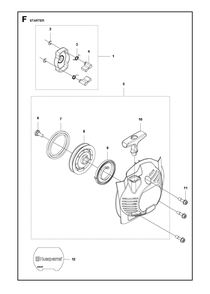 Starter Diagram and Parts List for 525DEPSMADSAW  Husqvarna Pole Saw