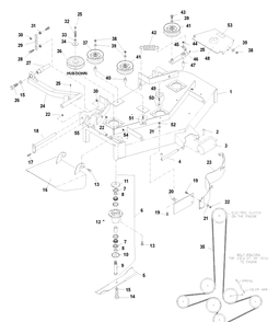 Deck Assembly 42-Inch Diagram and Parts List for IZ4217SKAA (968999229) S/N 033600000 & Up)(2004-09) Husqvarna Lawn Tractor