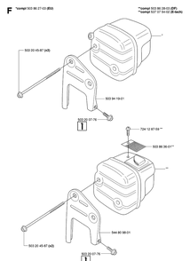 Muffler Diagram and Parts List for 346XP 20070500001-20071300000 Husqvarna Chainsaw