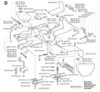 Chassis / Frame Diagram and Parts List for R13BIO 2003-01 Husqvarna Lawn Tractor