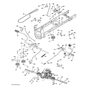 Drive Diagram and Parts List for YTH22V46-96043027100  Husqvarna Lawn Tractor