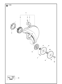 Guards Diagram and Parts List for K1250 2008-01 Husqvarna Lawn Tractor Accessories