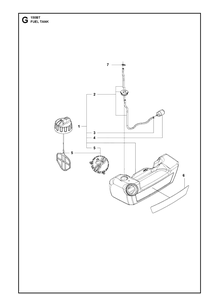 Fuel Tank Diagram and Parts List for 150BT (965877601)(20180500001-Current) Husqvarna Leaf Blower / Vacuum