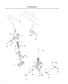 Steering Diagram and Parts List for RZ4623 (966764501)(2011-03) Husqvarna Lawn Mower