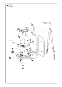 Frame Diagram and Parts List for 131RB 20181300001 & Above Husqvarna Brush Cutter