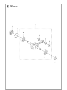Crankshaft Diagram and Parts List for T435  Husqvarna Chainsaw