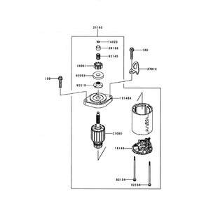 Engine >> Starter Diagram and Parts List for LGT24K54 240472 Husqvarna Lawn Tractor