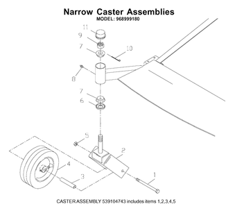 Casters Diagram and Parts List for ZTH6123 (968999203)(2002-10) Husqvarna Lawn Mower