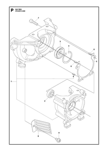 Crankcase Diagram and Parts List for 543RBX 20154400001-Current Husqvarna Brush Cutter