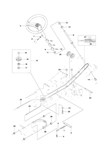 Steering Diagram and Parts List for R18AWD (966414101)(2010-07) Husqvarna Lawn Tractor
