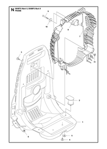 Frame Diagram and Parts List for 580BTSMARKII  Husqvarna Leaf Blower / Vacuum
