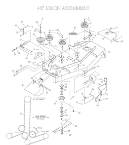 48 Inch/122cm Cutting Deck Diagram and Parts List for IZE4821 (033600000 and Up)(2004-01) Husqvarna Lawn Mower