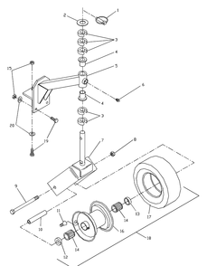 Front Caster Diagram and Parts List for WH3615 2001-02 Husqvarna Lawn Mower