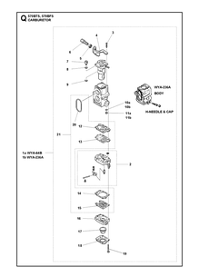 Carburetor Diagram and Parts List for 570BTS 20111800001-Current Husqvarna Leaf Blower / Vacuum
