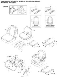 Seat 2 Diagram and Parts List for Z254F  Husqvarna Lawn Mower