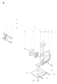Starter Diagram and Parts List for 327LX 20080900001 - 20090100000 Husqvarna Trimmer