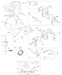 Briggs Engine Image 2 Diagram and Parts List for YTH24V54 (917289640)(2010-04) Husqvarna Lawn Mower