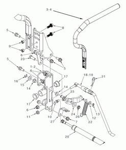 Steering - Controls and Damper Diagram and Parts List for Z460XS (970497202-00)(2020-10) Husqvarna Lawn Tractor