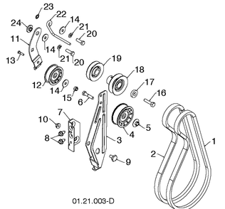 Chassis Engine Pulleys 1 Diagram and Parts List for 5524ST (96191001612)(2012-08) Husqvarna Snow Blower
